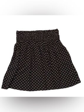 Gap Print Smocked Skirt Black and White Size Petite Medium New